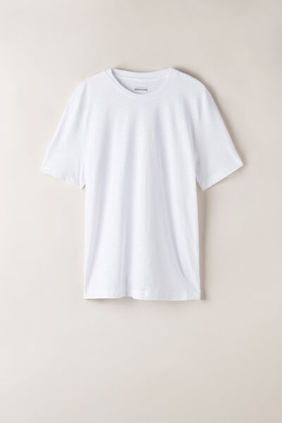 T-Shirt aus geflammter Baumwolle