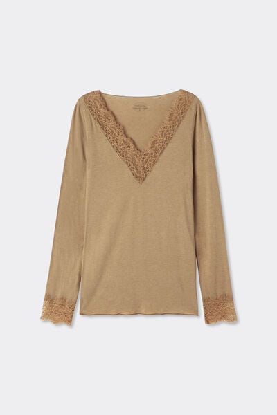 Modal Cashmere Ultralight Long Lace Shirt