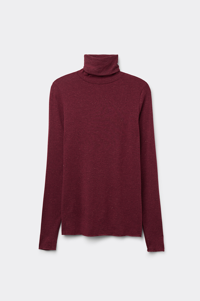 Light Modal with Lamé Cashmere High-Neck Top
