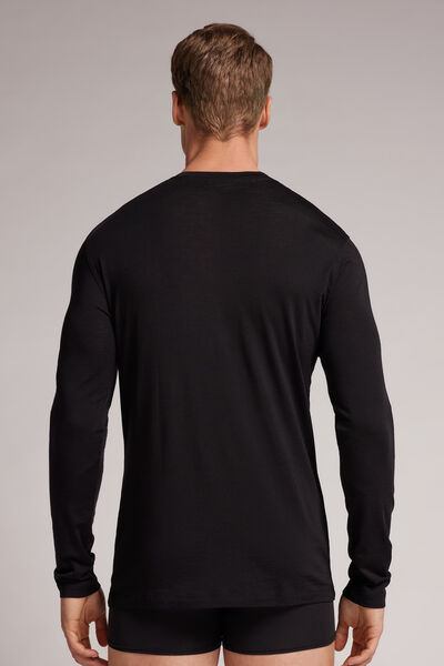 Maglia a Manica Lunga in Lana Merino Scollo Tondo