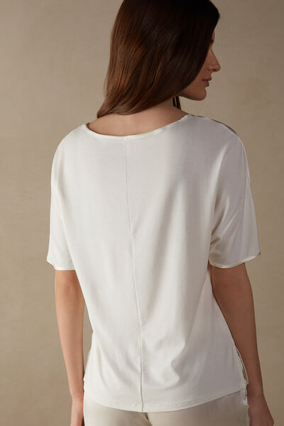 Short-Sleeved Silk and Modal Top