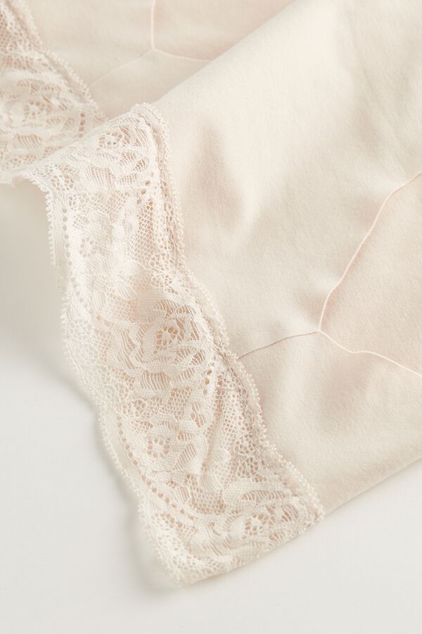 Seamless Cotton and Lace Panties