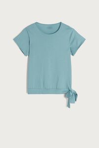 Short-Sleeved Ultrafresh Supima® Cotton Top with Bow