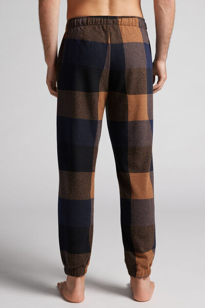 Full-Length Check Pattern Tricot Trousers