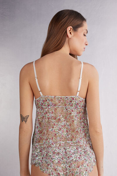 Top Renda Floral Romance