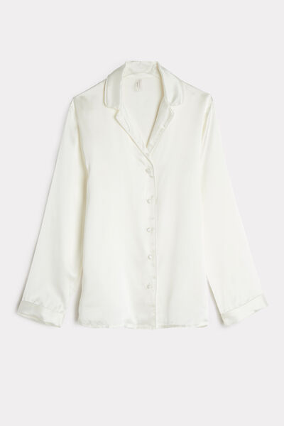 Mannish-Cut Jacket in Silk Satin