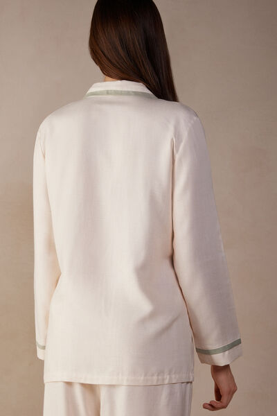 Lost in Fields Open-Front Plain-Weave Modal Top