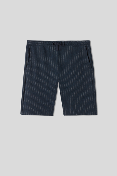 Pantaloni Scurți din Molton în Dungi Verticale