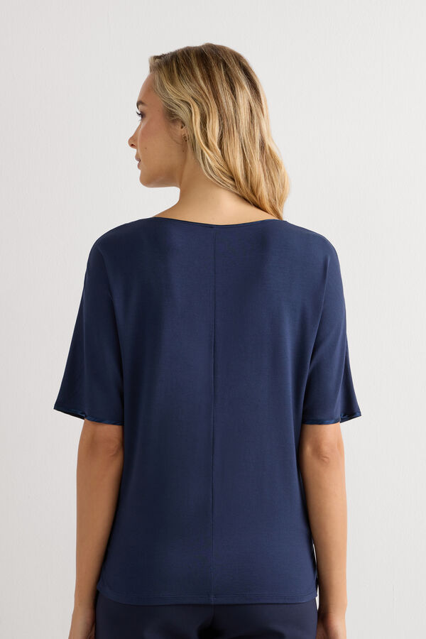 Short-Sleeved Silk and Modal Top