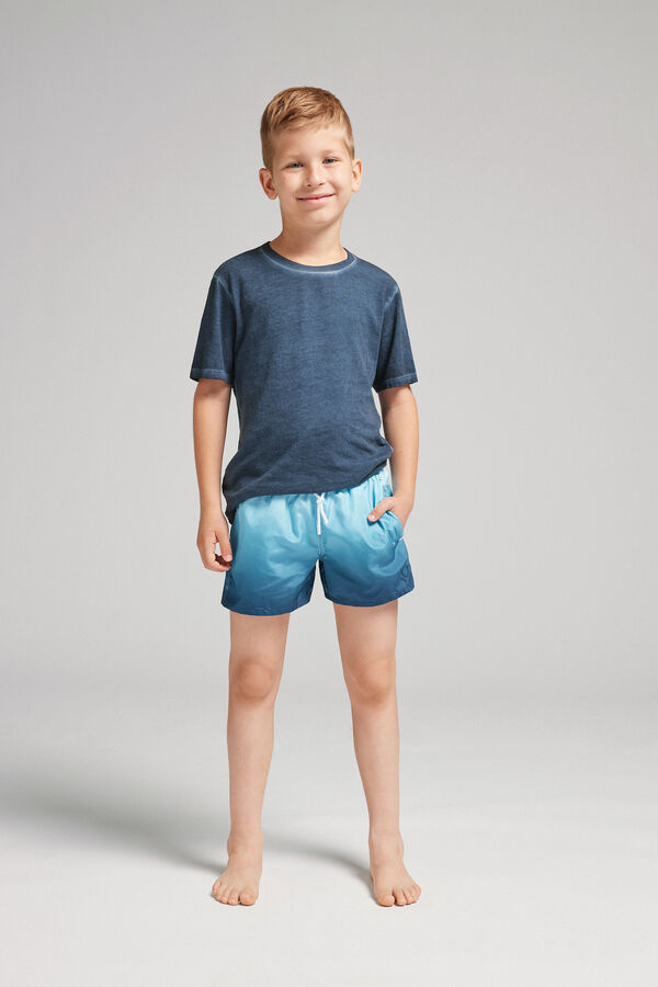 Boys’ Faded Blue Swim Trunks