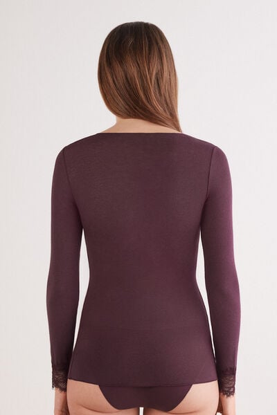 Modal Cashmere Ultralight Long Lace Shirt