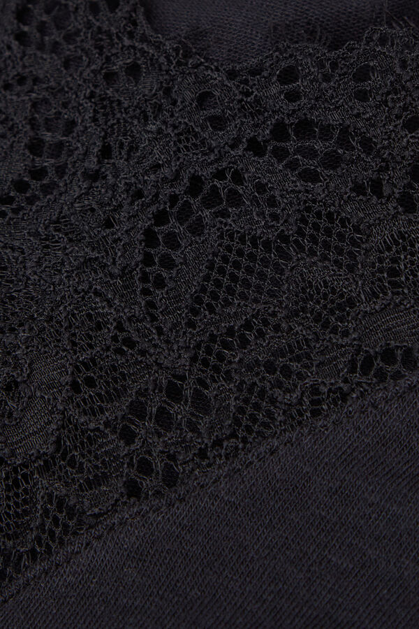 Long Sleeve Bodysuit in Ultralight Modal with Cashmere and Lace