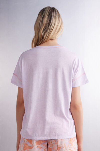 Iris and Apricot Short-Sleeved Ultrafresh Supima® Cotton Top