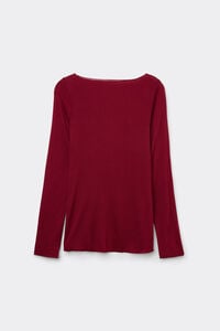 Maglia Manica Lunga in Modal con Cashmere e Scollo a Barchetta