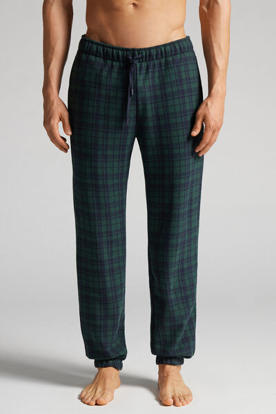 Full-Length Green Tartan Tricot Trousers
