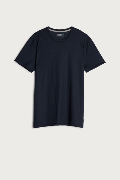 Short-Sleeve T-Shirt in Stretch Merino Wool