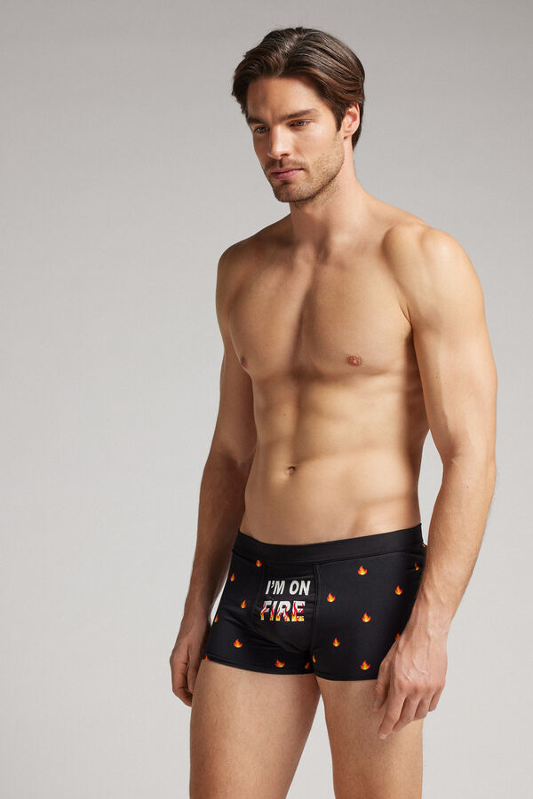 Boxer flammes en microfibre