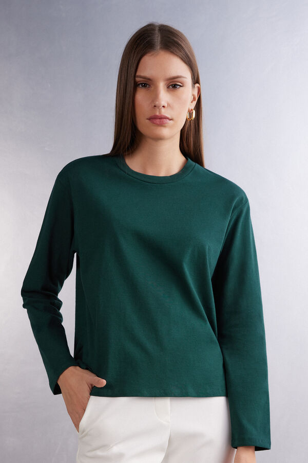 Boxy fit Long-Sleeved Cotton Top