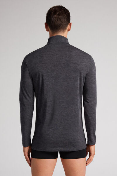 Long-sleeve High-Neck Merino-Wool Top