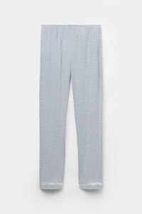 Long Modal Trousers with Lace Details