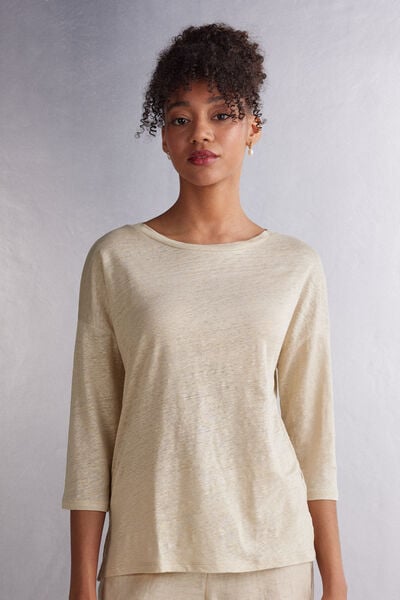 Boat-Neck Linen Top