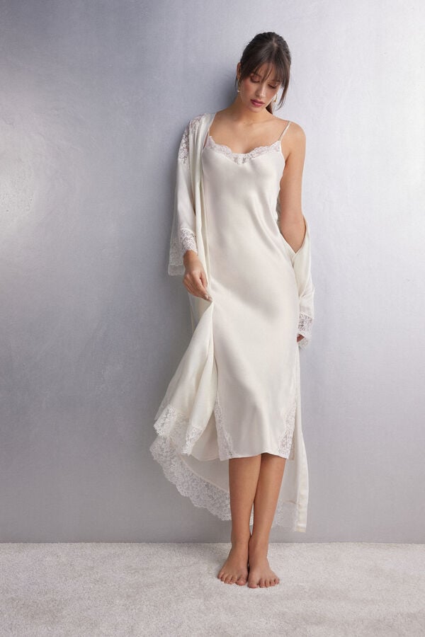The Most Romantic Season Long Silk Nightgown