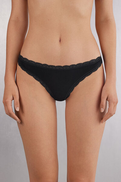 Cotton and Lace Brazilian Briefs