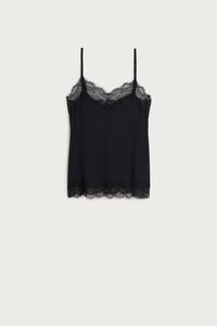 Modal and Cashmere Top with Lace