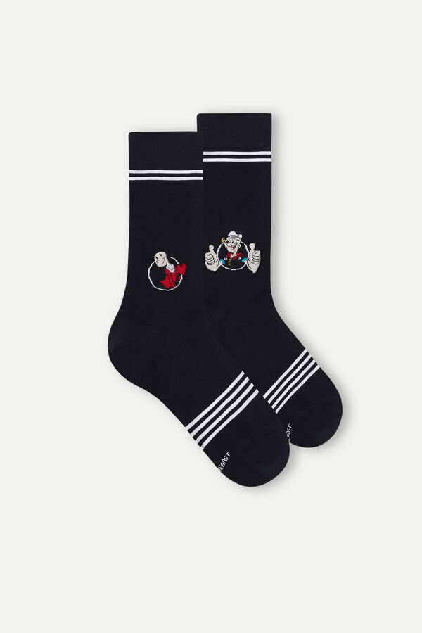 Men’s Short Supima® Cotton Popeye-Print Socks