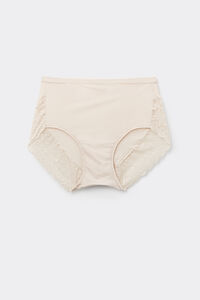 Ultralight Microfibre and Lace High-Waisted Briefs