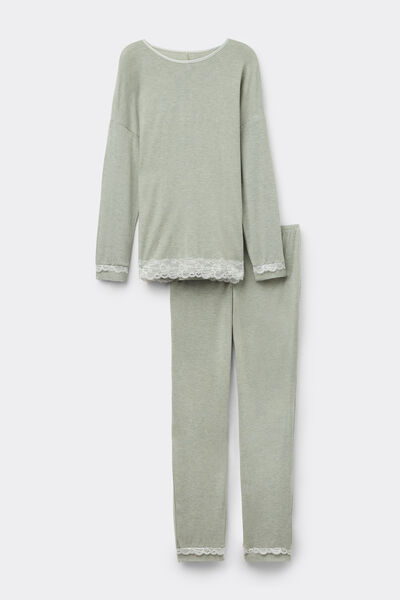 Set de pyjama long en modal avec dentelle