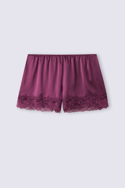 Short en soie et dentelle
