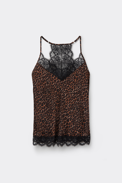 Sensual Attitude Animal Print Viscose Satin Top