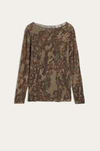 Top in Camouflage Modal Cashmere Ultralight