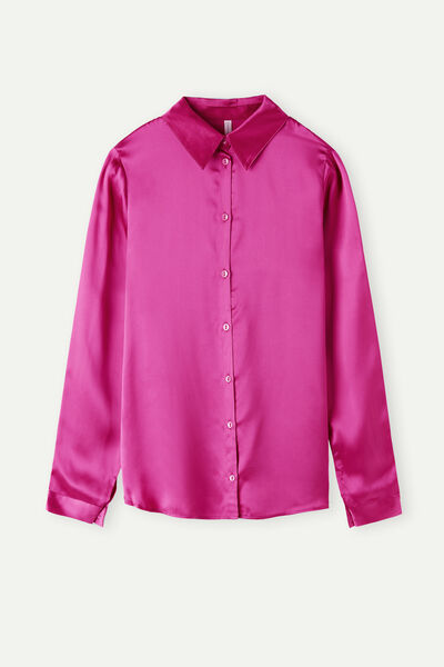 Long-Sleeved Silk Top