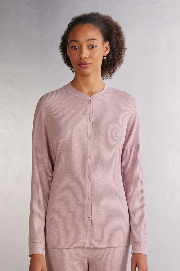 Chic Comfort Long-Sleeved Modal Pyjama Shirt