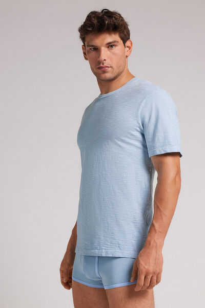 T-shirt Washed Collection in Jersey di Cotone Fiammato