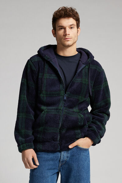 Blue/Green Check Teddy Sweatshirt