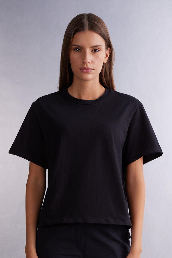 Maglia Manica Corta Boxy Fit in Cotone