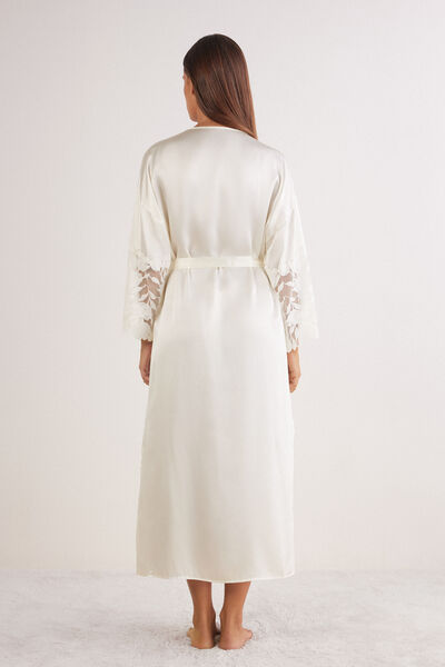 All About Flowers Long Silk Dressing Gown