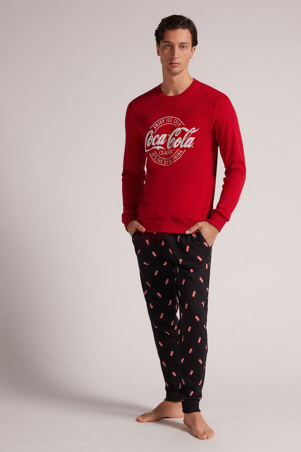 Langer Pyjama aus Baumwolle mit Coca-Cola®-Logo