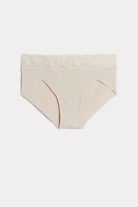Seamless Cotton and Lace Panties