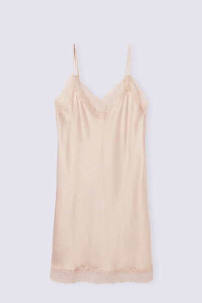 Silk Slip with Lace Insert Detail