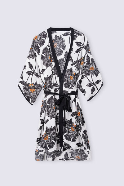 Folk & Delicious Kimono van Viscose-Satijn