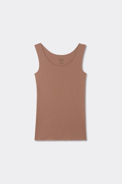 Débardeur à col rond en coton sans couture