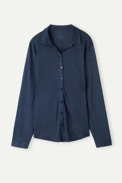 Long-Sleeved Linen Shirt