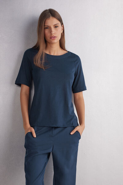 Maglia Manica Corta Scollo a Barchetta in Cotone Ultrafresh