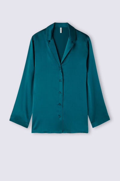 Mannish-Cut Jacket in Silk Satin