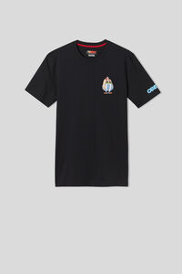 T-Shirt aus Baumwolle mit Obelix-Aufnäher