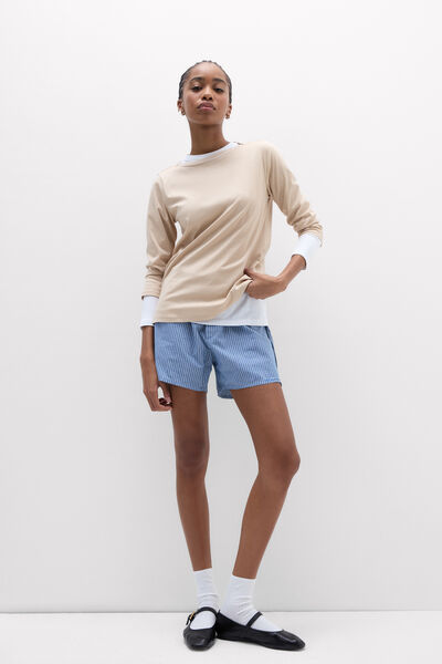 Maglia Manica 3/4 Scollo a Barchetta in Elevated Cotton